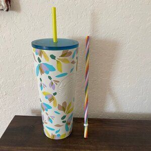 Starbucks Winter Snowdrop Venti Tumbler Stainless Steel Interior with extra stra